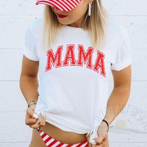 Mama 4th Of July T-shirt Soft Cotton Graphic T-shirt